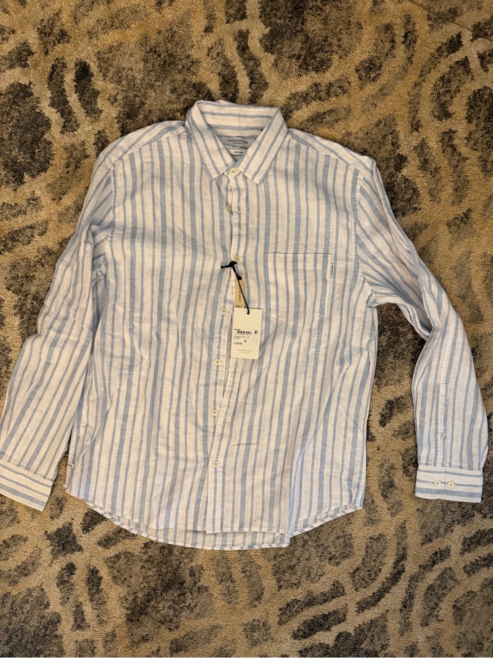 Industrie Clothing Blue & White Vertical Stripe Button-Down Shirt